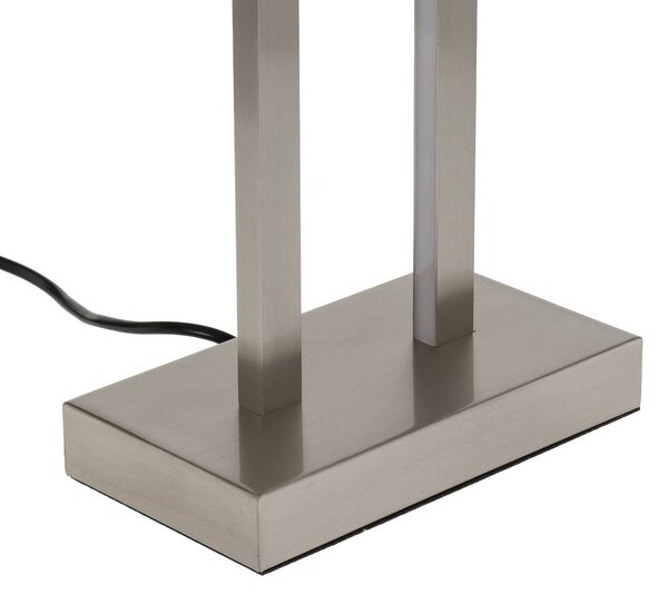 Lampa stołowa Sigurd Lindby, możliwość ściemniania, aluminiowy / szary / cynkowy, salon / jadalnia, tkanina / materiał / jedwab, nowoczesny
