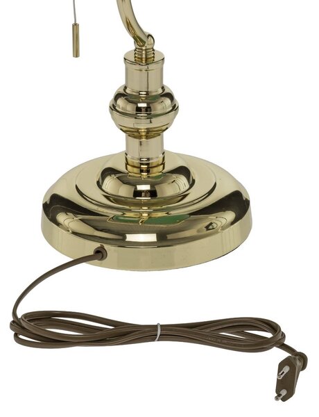 Lampa stołowa Milenka Lindby, mosiężny / złoty, salon / jadalnia, metal, antyczny