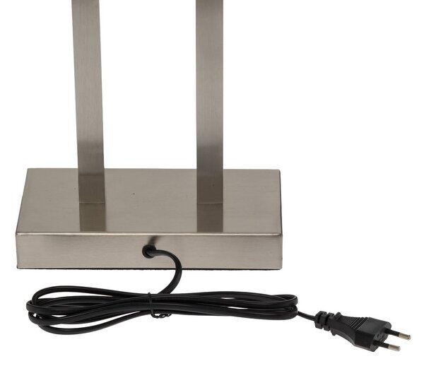 Lampa stołowa Sigurd Lindby, możliwość ściemniania, aluminiowy / szary / cynkowy, salon / jadalnia, tkanina / materiał / jedwab, nowoczesny