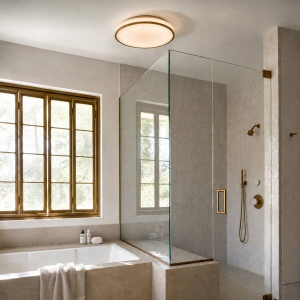 Lampa sufitowa Lyss Lindby, biały / opal, łazienka, szkło, nowoczesny