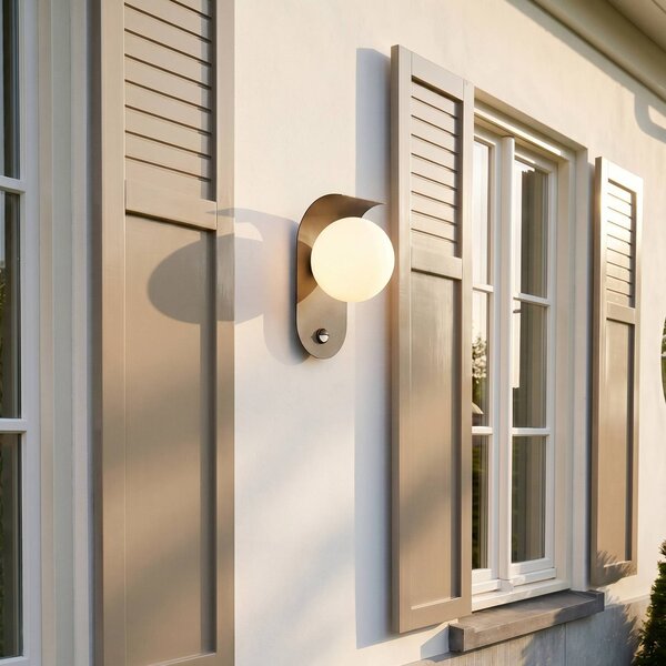 Lampa zewnętrzna z czujnikiem ruchu Lacie Lindby, czarny, aluminium, nowoczesny