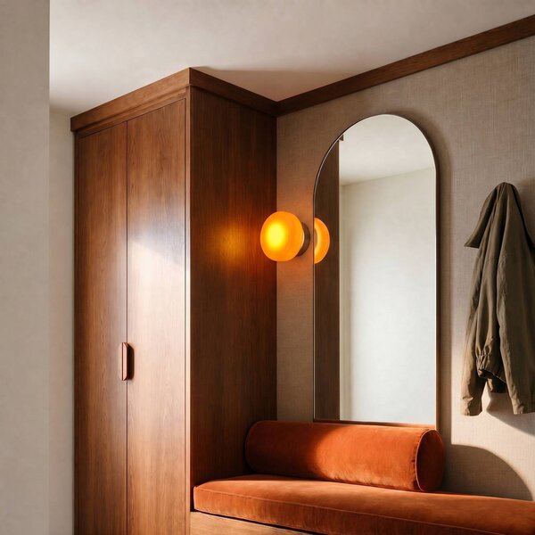 Kinkiet designerski BonBon ALDEX, możliwość ściemniania, żółty / pomarańczowy, salon / jadalnia, design