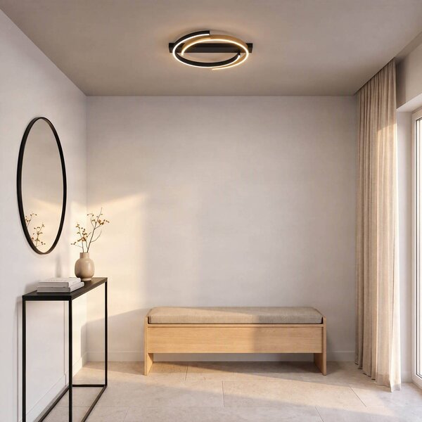 Lampa sufitowa LED Natsuma Lucande, czarny, salon / jadalnia, tworzywo sztuczne, nowoczesny