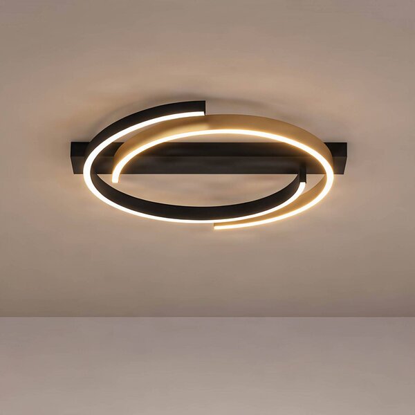 Lampa sufitowa LED Natsuma Lucande, czarny, salon / jadalnia, tworzywo sztuczne, nowoczesny