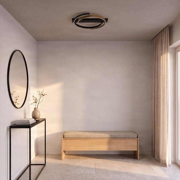 Lampa sufitowa LED Natsuma Lucande, czarny, salon / jadalnia, tworzywo sztuczne, nowoczesny