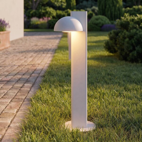 Słupek oświetleniowy LED Lucande Velira, jasnoszara, 77 cm, 1-punktowy, IP44 Velira, aluminiowy / szary / cynkowy, metal, nowoczesny