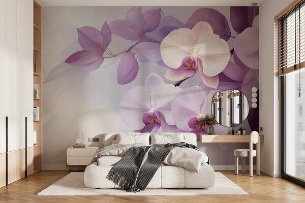 Fototapeta Delikatne orchidee w łagodnych odcieniach, Fototapety Kwiaty, Popularne Fototapety, w02910 - Tapeko.pl