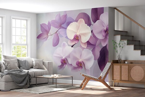 Fototapeta Delikatne orchidee w łagodnych odcieniach, Fototapety Kwiaty, Popularne Fototapety, w02910 - Tapeko.pl