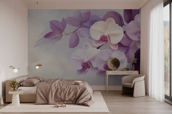 Fototapeta Delikatne orchidee w łagodnych odcieniach, Fototapety Kwiaty, Popularne Fototapety, w02910 - Tapeko.pl