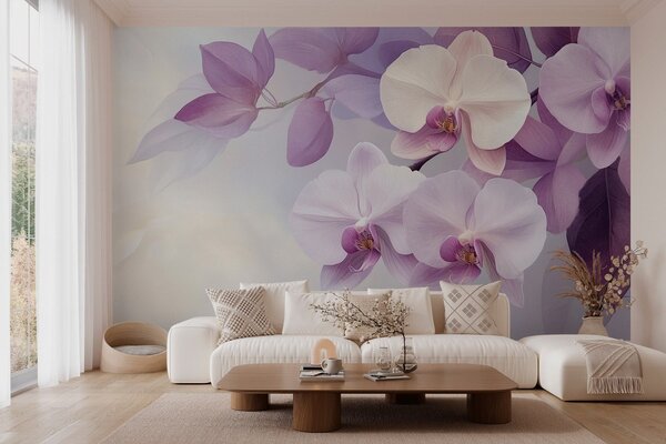 Fototapeta Delikatne orchidee w łagodnych odcieniach, Fototapety Kwiaty, Popularne Fototapety, w02910 - Tapeko.pl