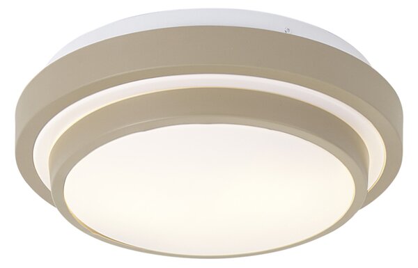 Nowoczesna lampa sufitowa taupe z białym 34cm 2-punktowa IP44 - Walden