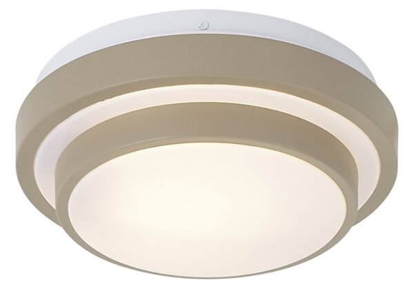 Nowoczesna lampa sufitowa taupe z białym elementem 25 cm IP44 - Walden