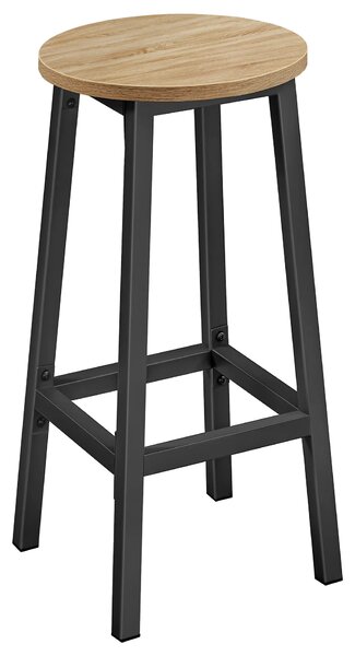 Hoker z podnóżkiem dąb sonoma + czarny L5-G60