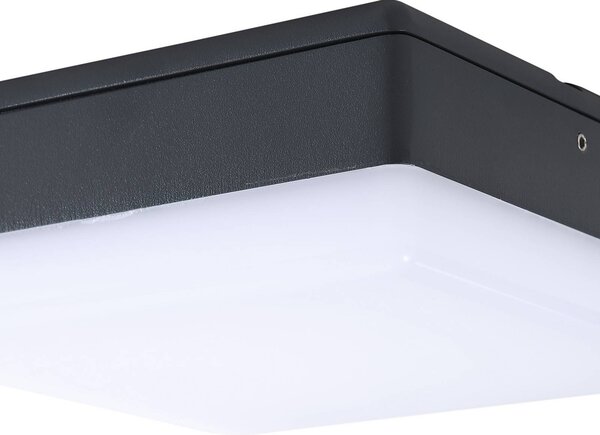 Lucande lampa sufitowa LED Thilo, 16cm, antracyt, czujnik, IP54 Thilo, tworzywo sztuczne, nowoczesny