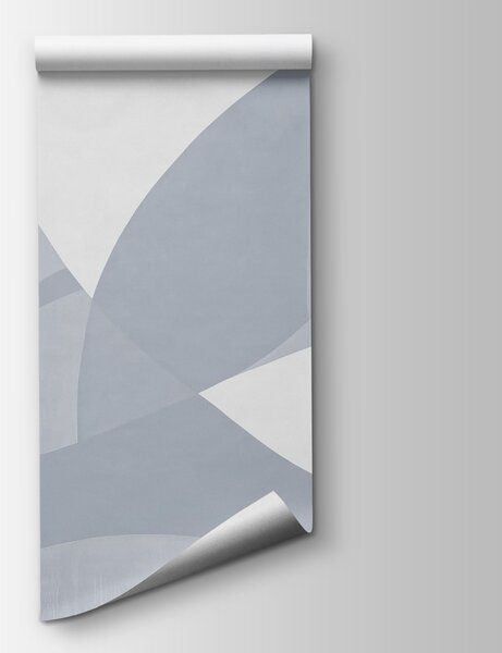 Fototapeta Biało-szara ściana z geometrycznymi kształtami, Nowoczesne Fototapety, Popularne Fototapety, w08711 - Tapeko.pl