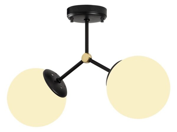 Czarno-biała lampa sufitowa ze szklanym kloszem 15x44 cm Damar – Opviq lights