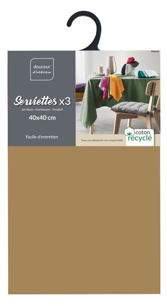 Serwetki zestaw 3 szt. 40x40 cm Mistral – douceur d'intérieur