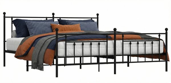 Czarne metalowe łóżko małżeńskie 200x200cm C9-P15
