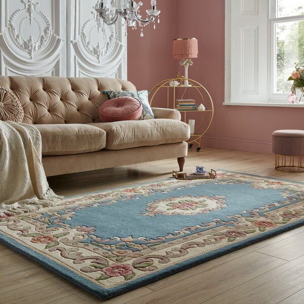 Niebieski wełniany dywan Flair Rugs Aubusson, 150x240 cm