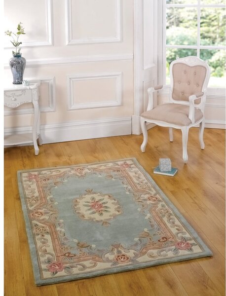 Zielony wełniany dywan Flair Rugs Aubusson, 75x150 cm