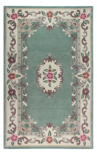 Zielony wełniany dywan Flair Rugs Aubusson, 75x150 cm