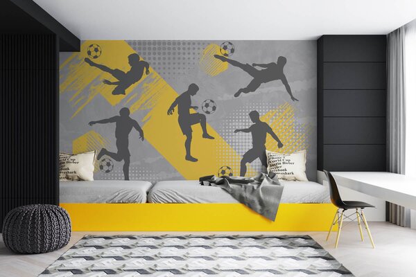 Fototapeta Grupa mężczyzn grających w piłkę nożną, Fototapety Piłka Nożna, Popularne Fototapety, w03001 - Tapeko.pl