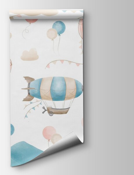 Fototapeta Grupa balonów na ogrzane powietrze i flagi, Fototapety Balony, Popularne Fototapety, w08765 - Tapeko.pl