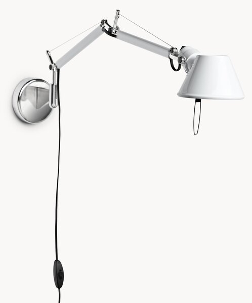 Duża lampa ścienna z wtyczką Tolomeo Micro, regulowana
