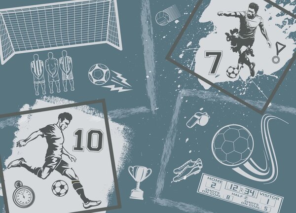 Fototapeta Kolaż różnych zdjęć sportowych, Fototapety Piłka Nożna, Popularne Fototapety, w03122 - Tapeko.pl