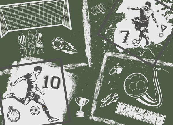 Fototapeta Kolaż różnych zdjęć sportowych, Fototapety Piłka Nożna, Popularne Fototapety, w03122v2 - Tapeko.pl