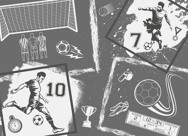 Fototapeta Piłka nożna w monochromatycznym stylu, Fototapety Piłka Nożna, Popularne Fototapety, w03122v1 - Tapeko.pl