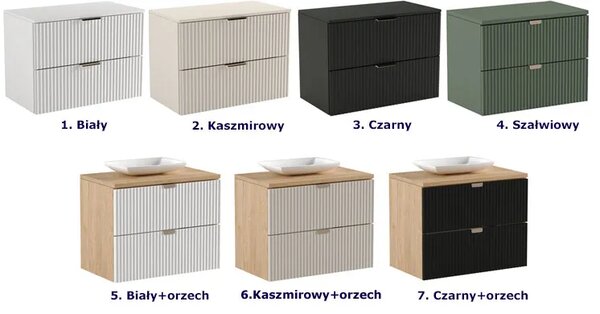 Szafka pod umywalkę z 2 szufladami czarny + orzech Enda 4XL5-A60
