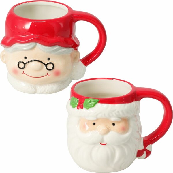 Zestaw 2 kubków ceramicznych Mr. & Mrs. Claus 440 ml