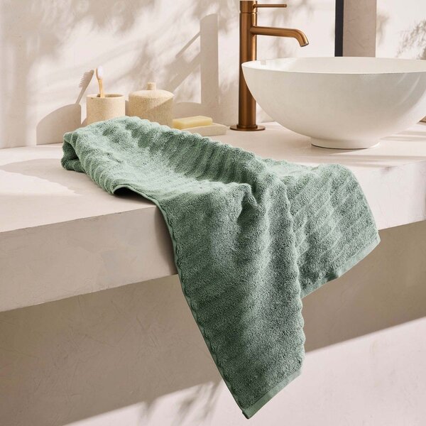Zielony bawełniany ręcznik frotte 50x90 cm Maya – douceur d'intérieur