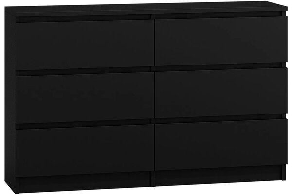 Czarna komoda z szufladami 120 cm C9-R74