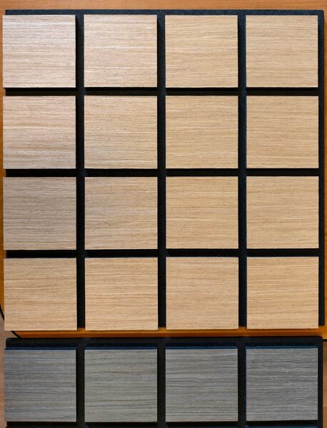 Freja drewniany panel ścienny akustyczny w kratę - 60x60cm - white oak