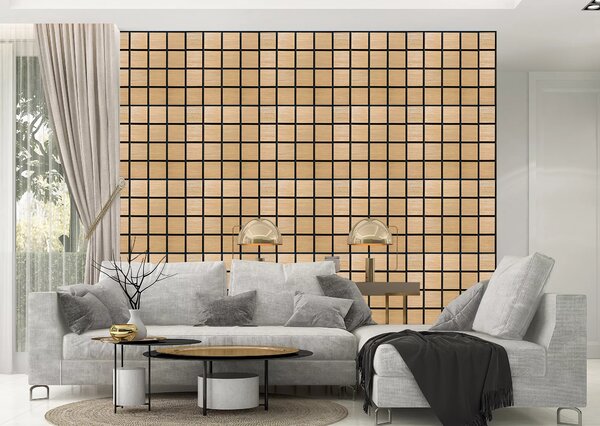 Freja drewniany panel ścienny akustyczny w kratę - 60x60cm - white oak