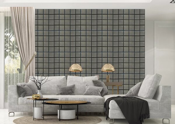 Freja drewniany panel ścienny akustyczny w kratę - 60x60cm - grey oak