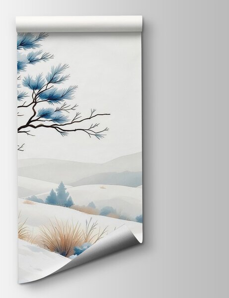 Fototapeta Drzewo w śnieżnym krajobrazie, Fototapety Natura, Popularne Fototapety, w03194 - Tapeko.pl