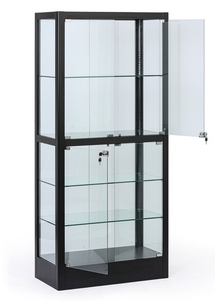 Witryna szklana, 1800 × 800 × 400 mm, czarna
