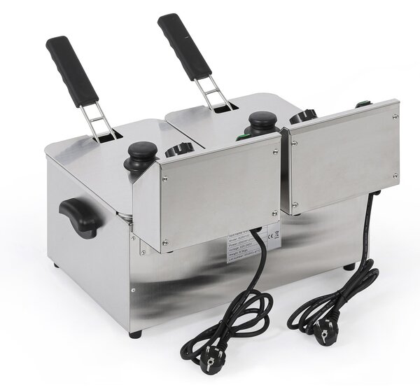 Profesjonalna frytownica elektryczna 2×4L, 2×2000W