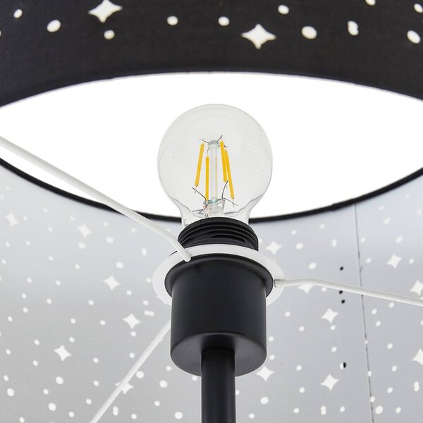 Lampa stojąca Melanie Lindby, czarny, salon / jadalnia, metal, nowoczesny