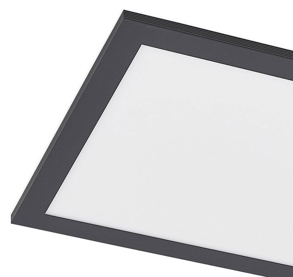 Panel LED Nelios Lindby, czarny, kuchnia, aluminium, nowoczesny