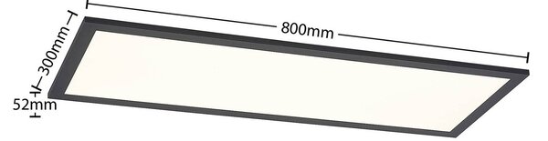 Panel LED Nelios Lindby, czarny, kuchnia, aluminium, nowoczesny