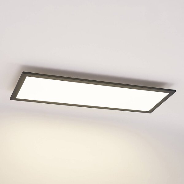 Panel LED Nelios Lindby, czarny, kuchnia, aluminium, nowoczesny