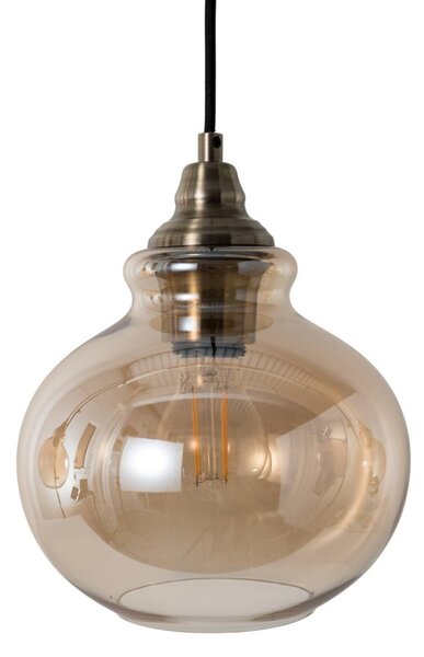 Lampa wisząca Tymoni Lindby, możliwość ściemniania, kremowy / amber, salon / jadalnia, szkło, vintage