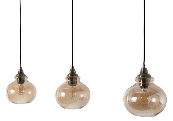 Lampa wisząca Tymoni Lindby, możliwość ściemniania, kremowy / amber, salon / jadalnia, szkło, vintage