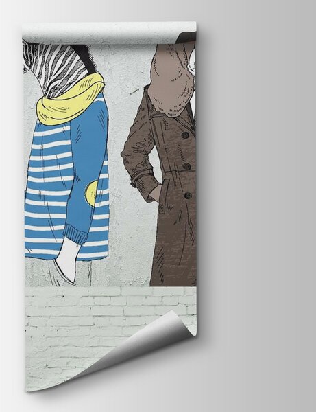 Fototapeta Ściana z głowami zwierząt, Fototapety z zwierzętami, Popularne Fototapety, u27417 - Tapeko.pl
