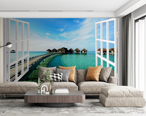 Fototapeta Most prowadzący na plażę, Fototapety Morze i Plaża, Popularne Fototapety, u29626 - Tapeko.pl