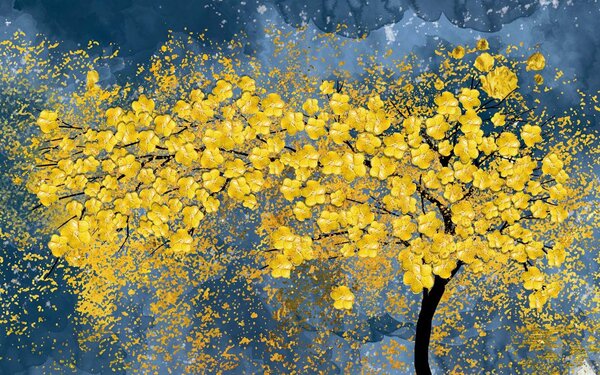 Fototapeta Drzewo z żółtymi liśćmi, Fototapety Natura, Popularne Fototapety, u32831 - Tapeko.pl